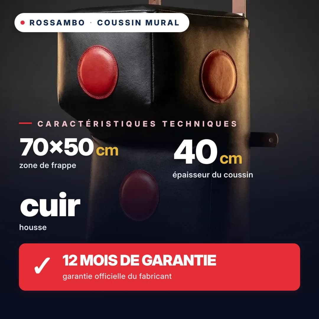 Cible murale Uppercut en L, cuir, 70×50×40×20 cm