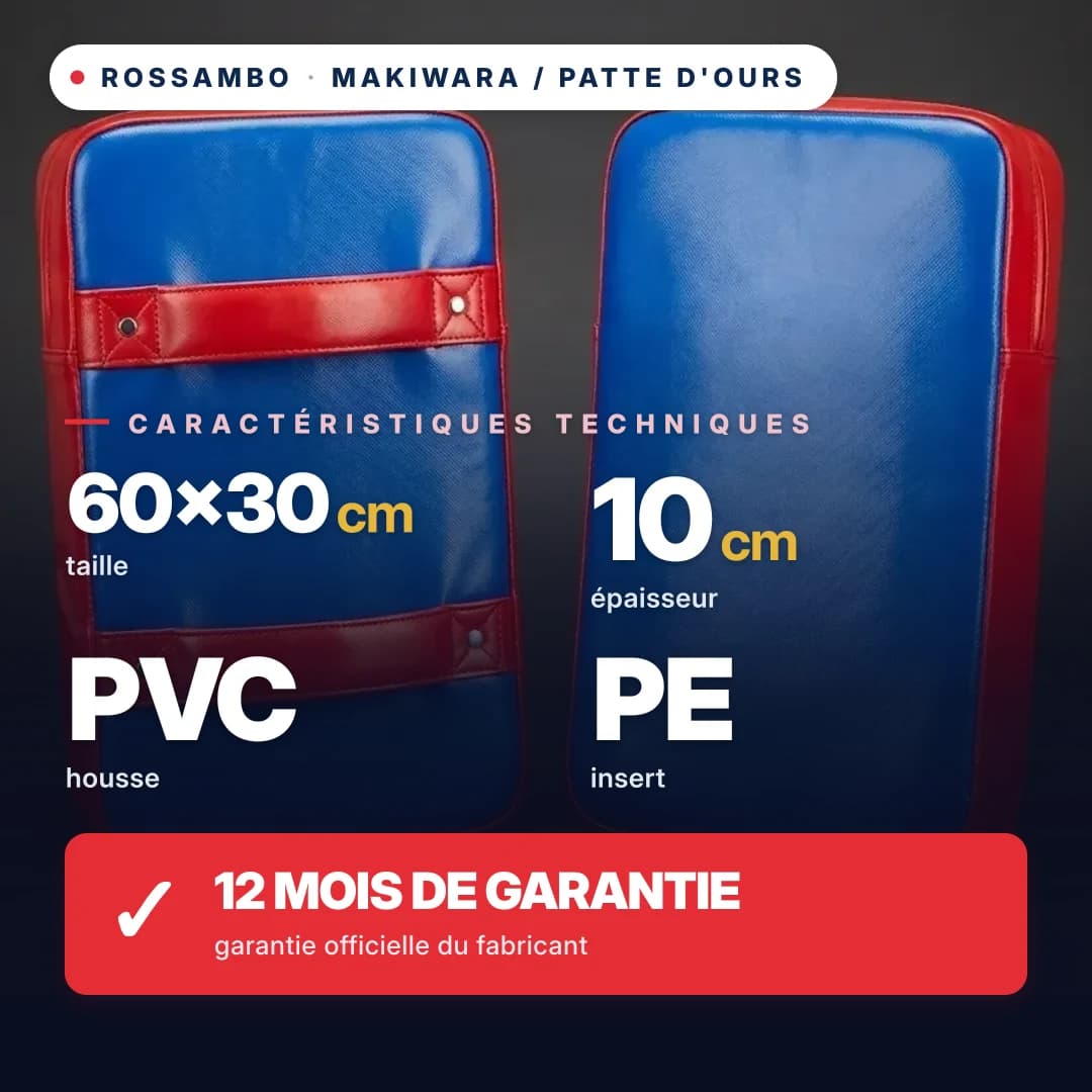 Makiwara rectangulaire, bâche PVC, 60×30×10 cm
