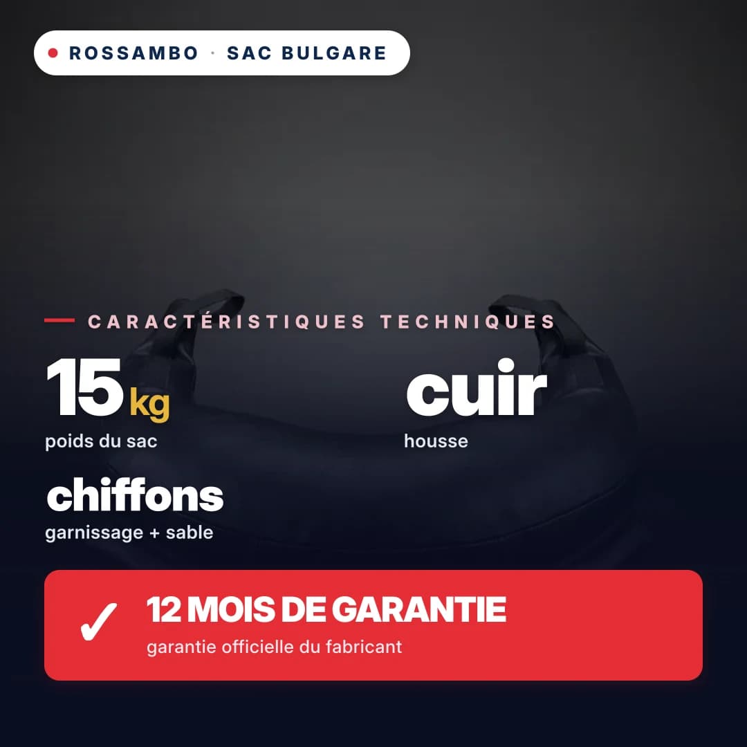 Sac bulgare, cuir, 15 kg