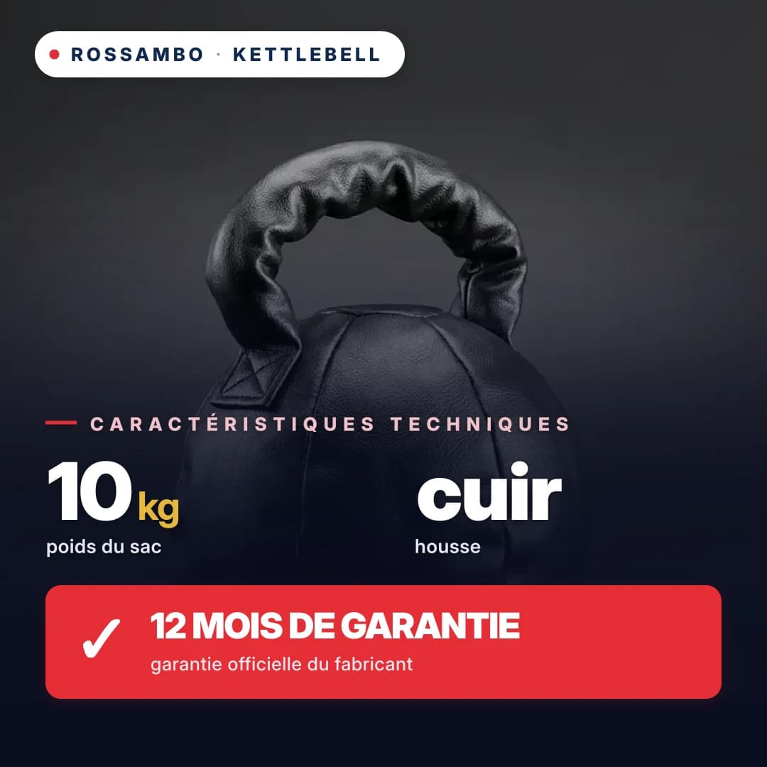 Kettlebell, cuir, 10 kg
