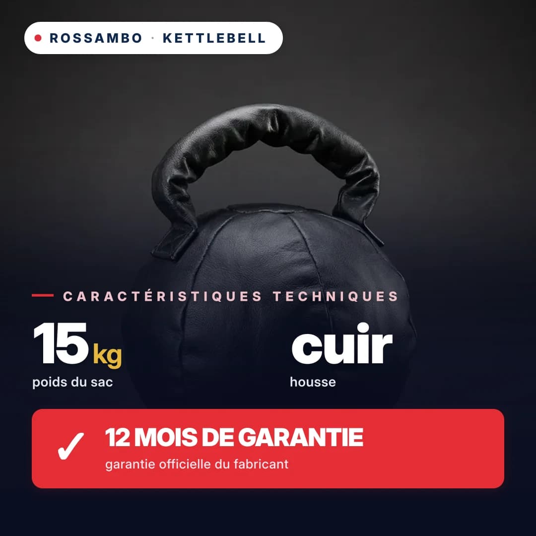Kettlebell, cuir, 15 kg