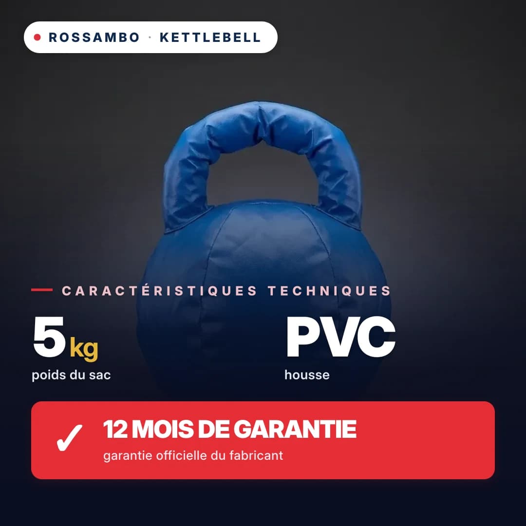 Kettlebell souple, bâche PVC, 5 kg