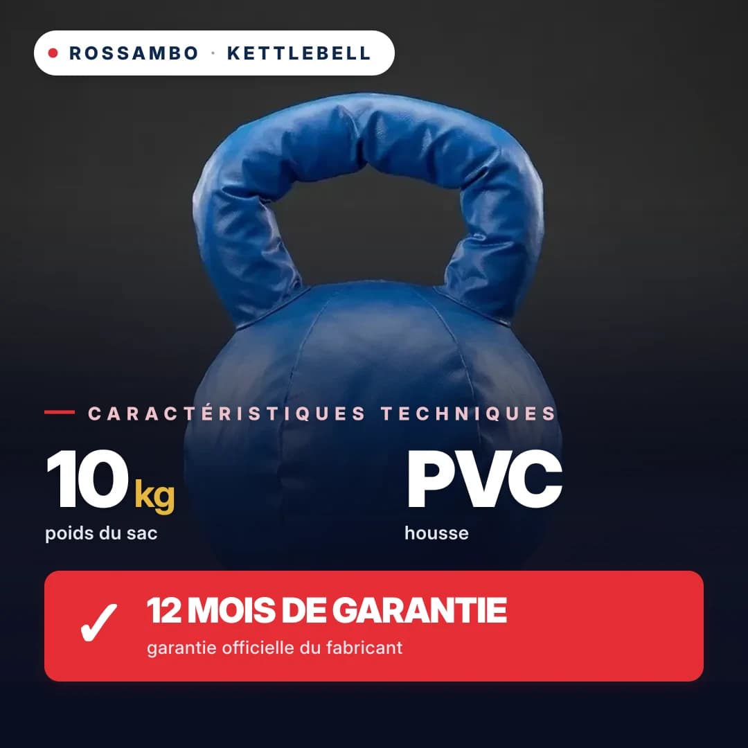 Kettlebell souple, bâche PVC, 10 kg