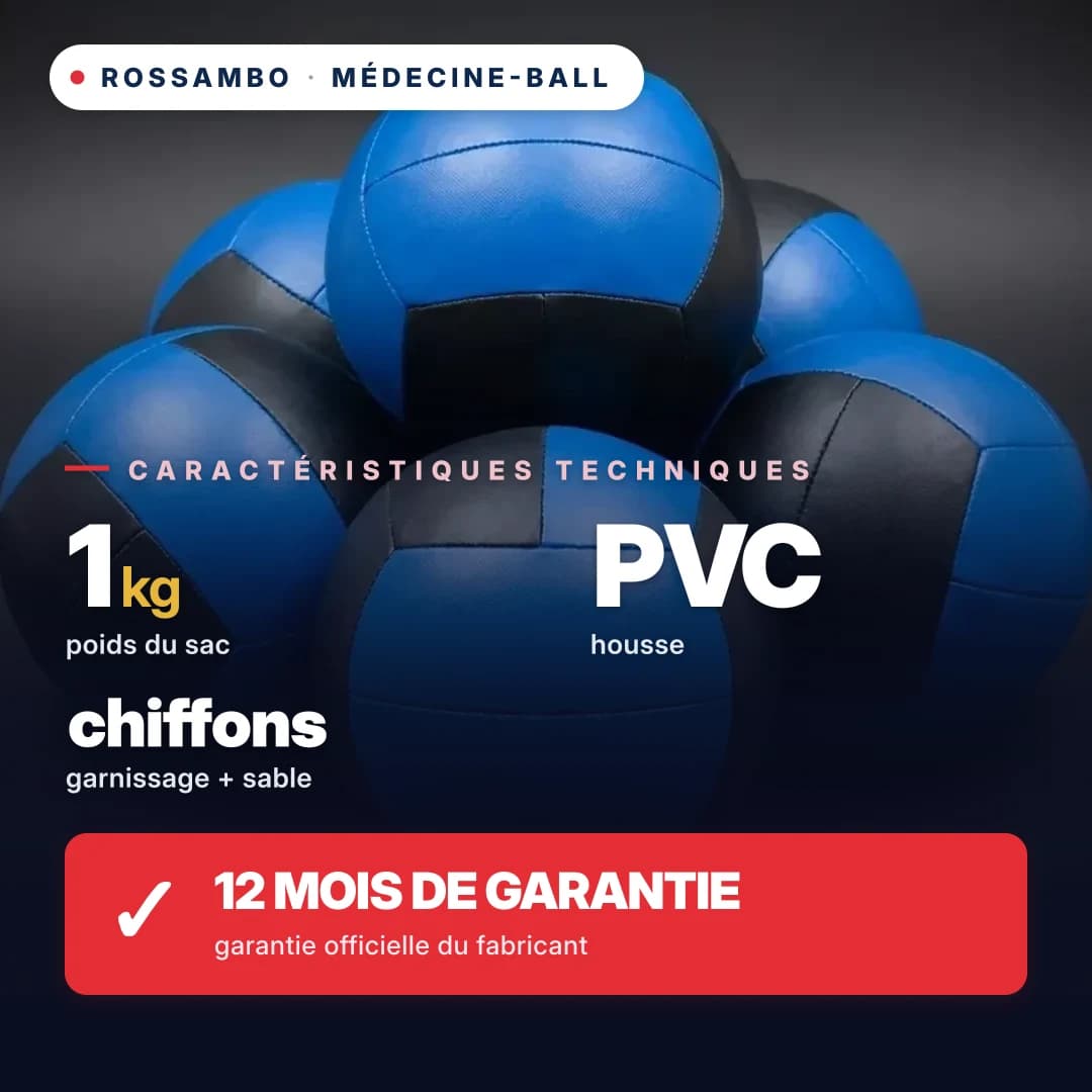 Médecine-ball, bâche PVC, 1 kg