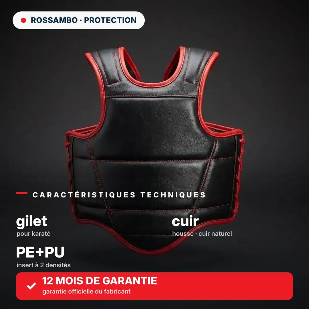 Plastron de karaté, cuir