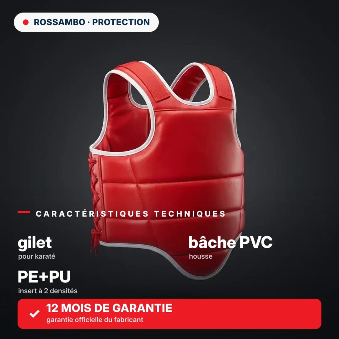 Plastron de karaté, bâche PVC