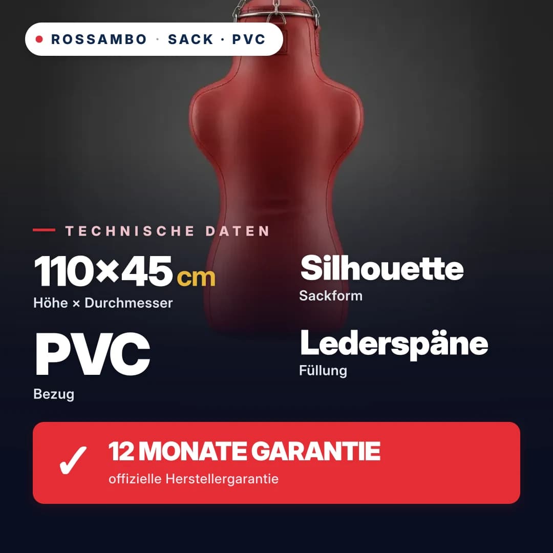 Boxsack Silhouette tailliert, PVC-Plane, 110×45×30 cm