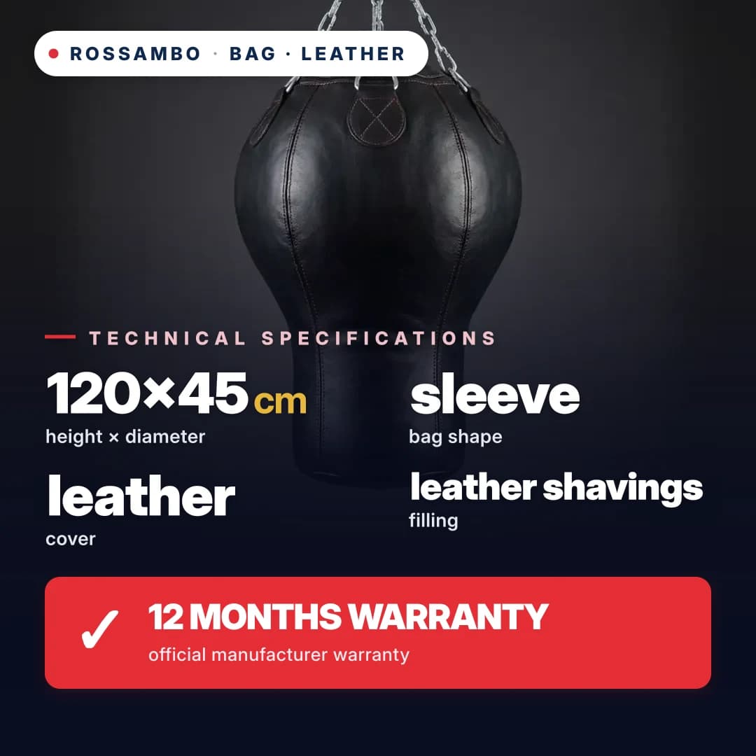 Punching Bag "Shell" Uppercut, Leather, 120×45×30 cm