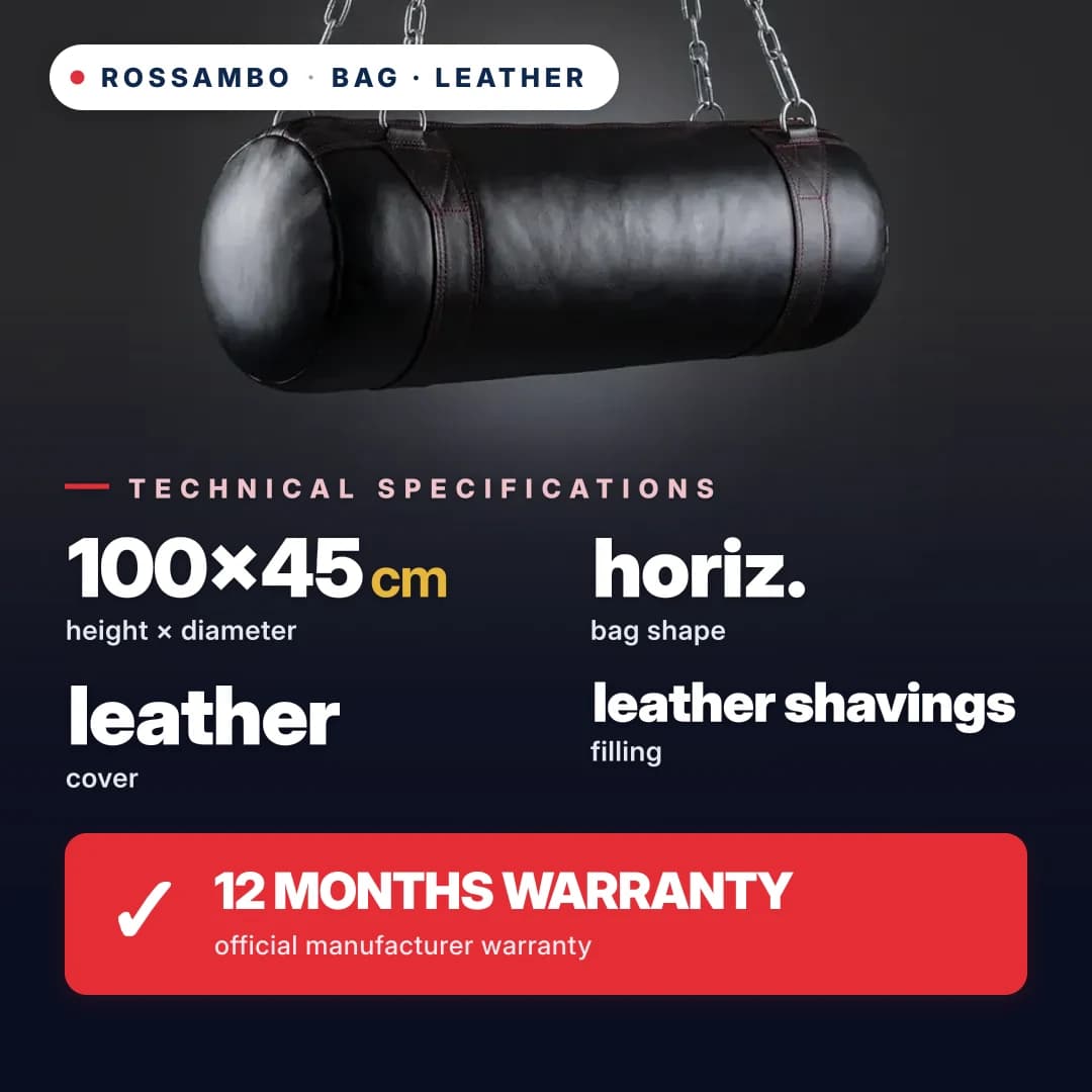 Punching Bag Horizontal, Leather, 100×45 cm