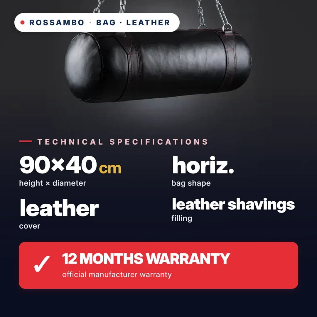 Punching Bag Horizontal, Leather, 90×40 cm
