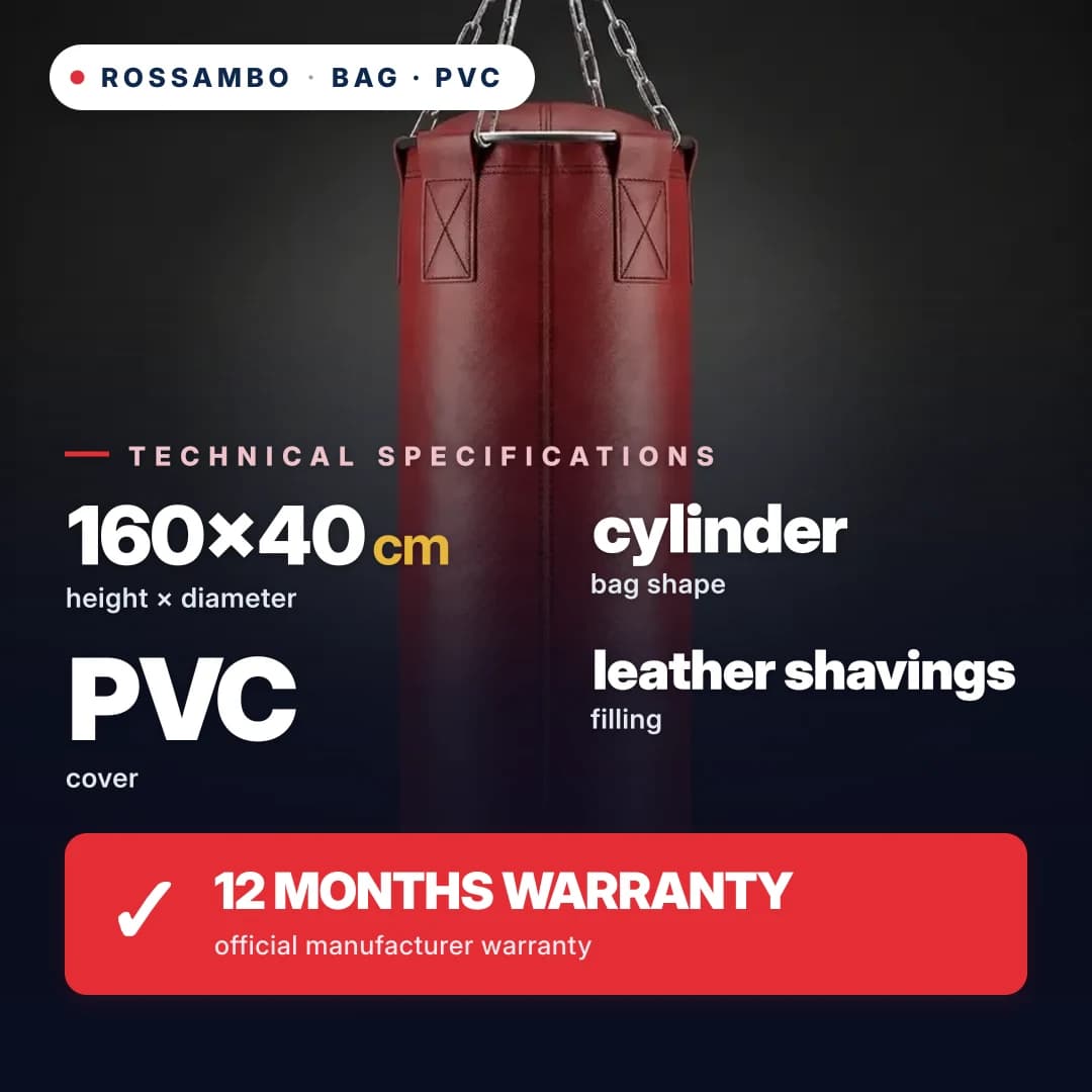 Punching Bag Cylinder, PVC Tarpaulin, 160×40 cm