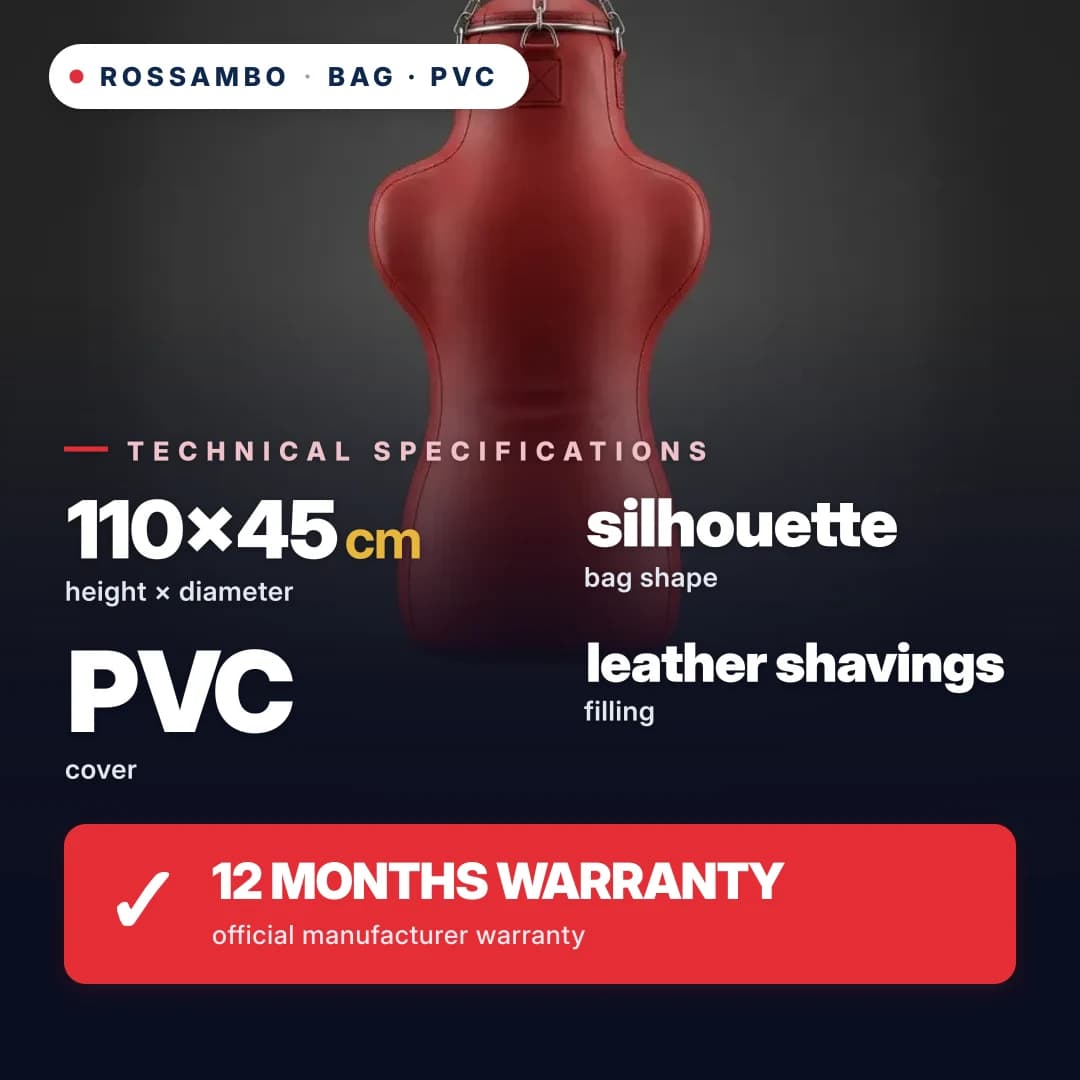 Punching Bag "Silhouette" Tapered, PVC Tarpaulin, 110×45×30 cm