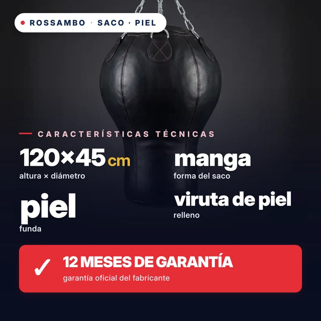 Saco de boxeo Casquillo para uppercut, cuero, 120×45×30 cm