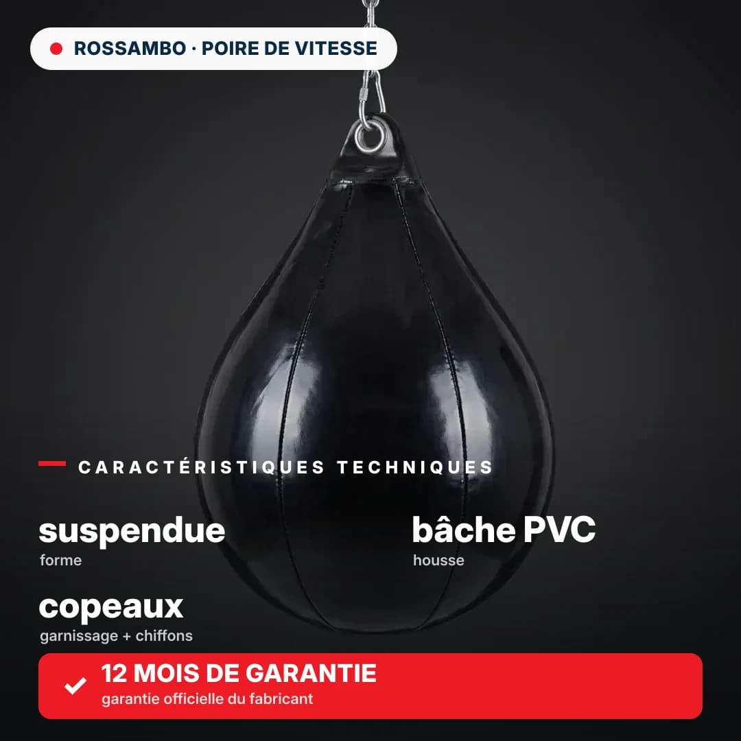Poire de vitesse suspendue, bâche PVC