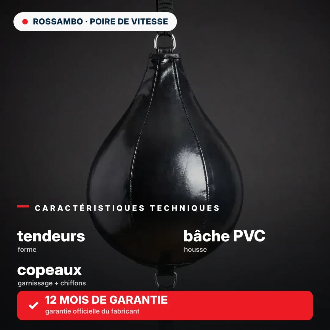 Poire de frappe sur haubans, bâche PVC