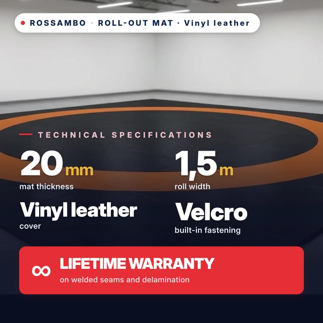 Roll-out mat, vinyl leather 20 mm, price per 1 m²