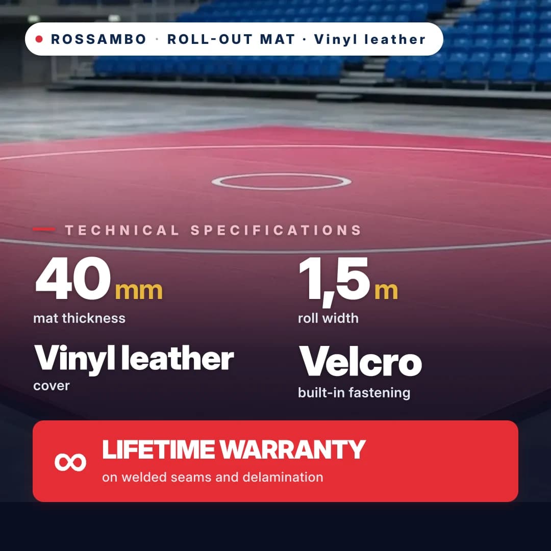Roll-out mat, vinyl leather 40 mm, price per 1 m²