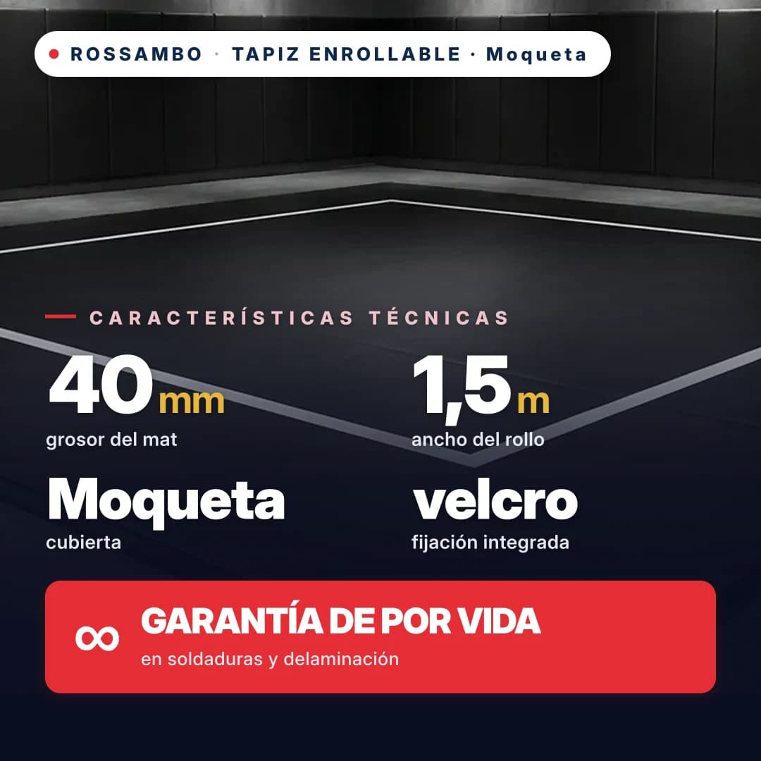 Tapiz enrollable de pelo premium 40 mm, precio por 1 m²