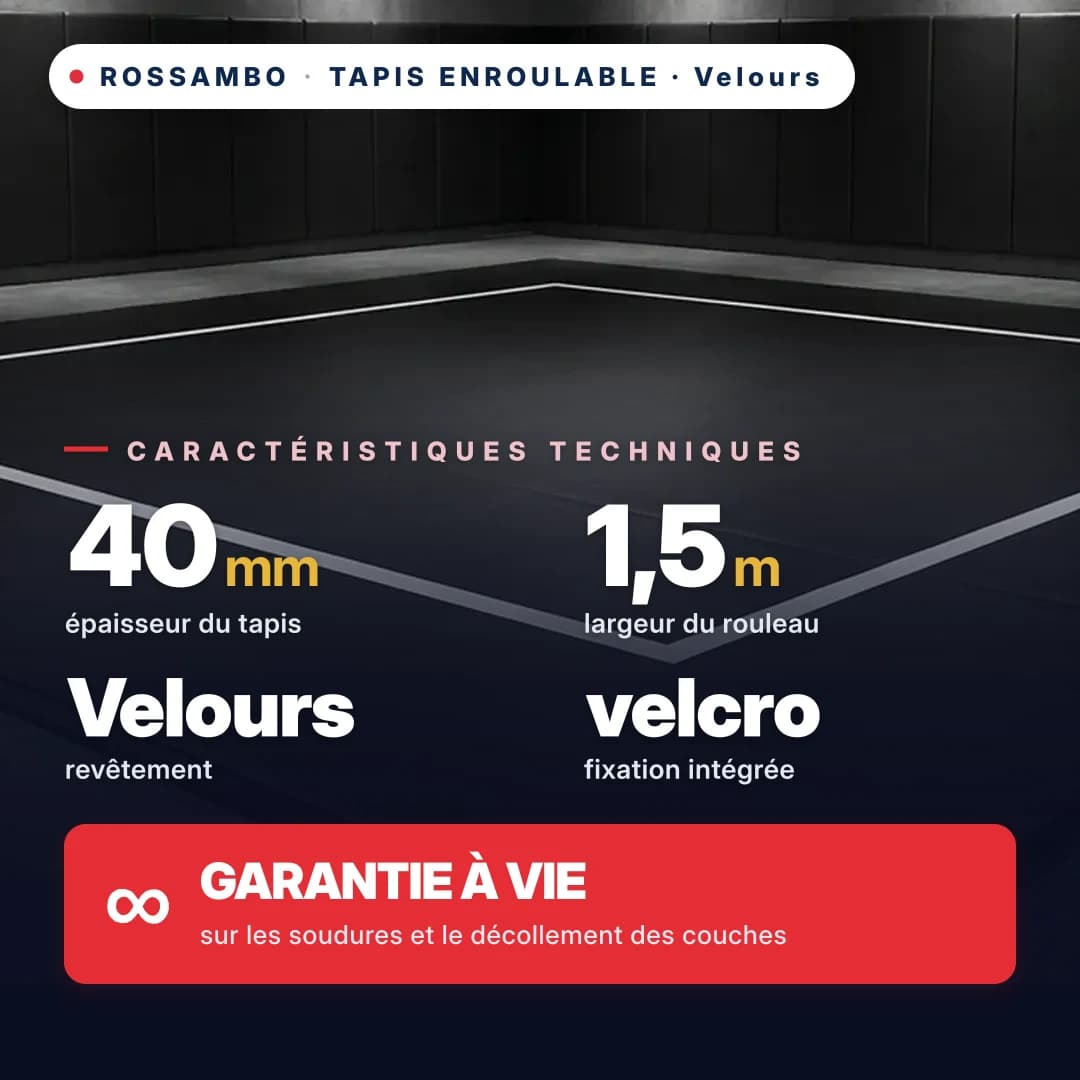 Tapis enroulable Velours premium 40 mm, prix au m²