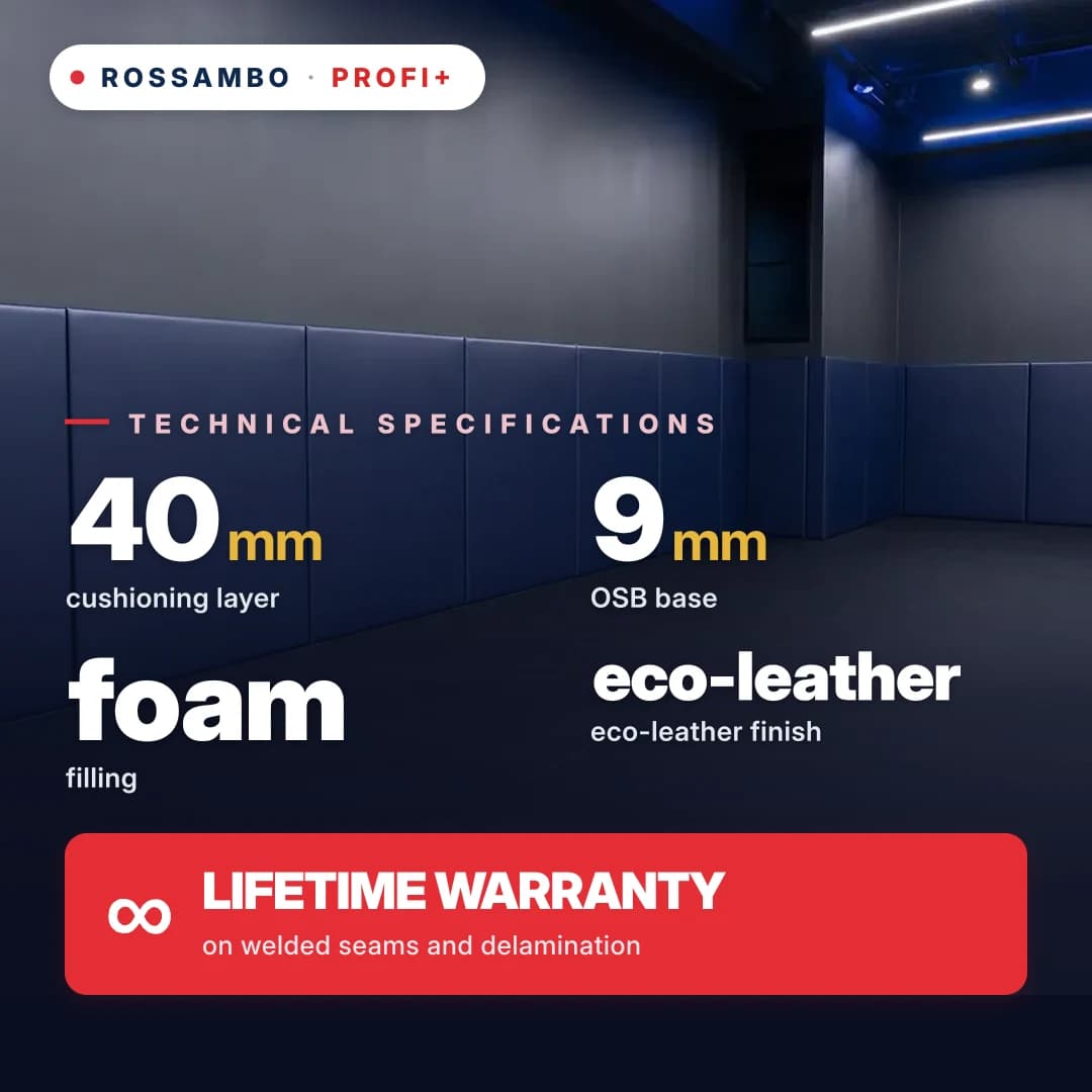 PROFI+ wall padding, OSB 9 mm + foam + eco-leather, 40 mm