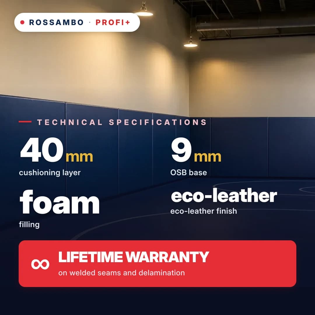 Perforated PROFI+ wall padding, OSB 9 mm + foam + eco-leather, 40 mm