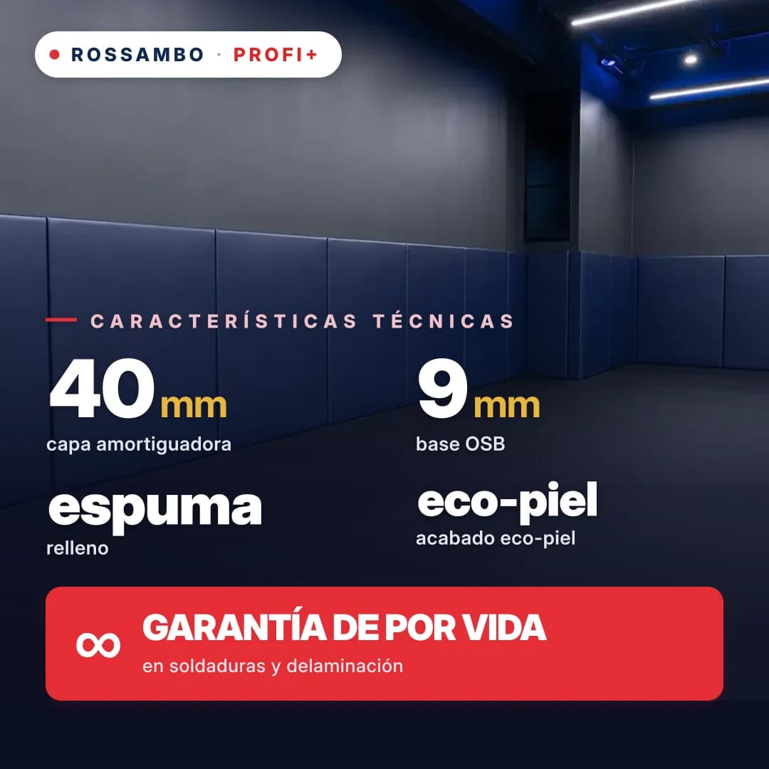 Protector de pared PROFI+, OSB 9 mm + espuma de poliuretano + polipiel, 40 mm