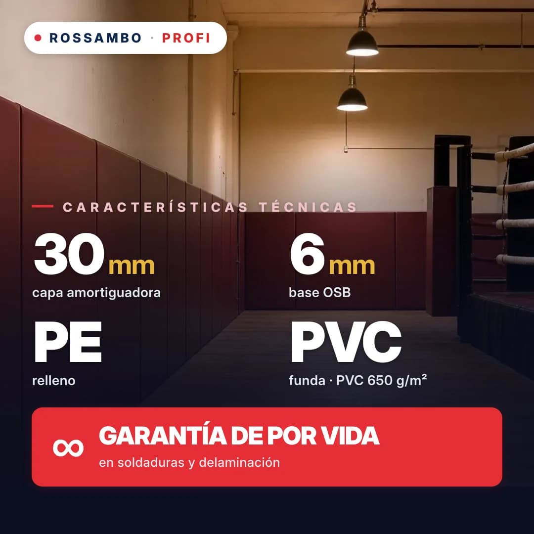 Protector de pared PROFI, OSB 6 mm + manta de espuma de PE + lona de PVC 650 g/m², 30 mm