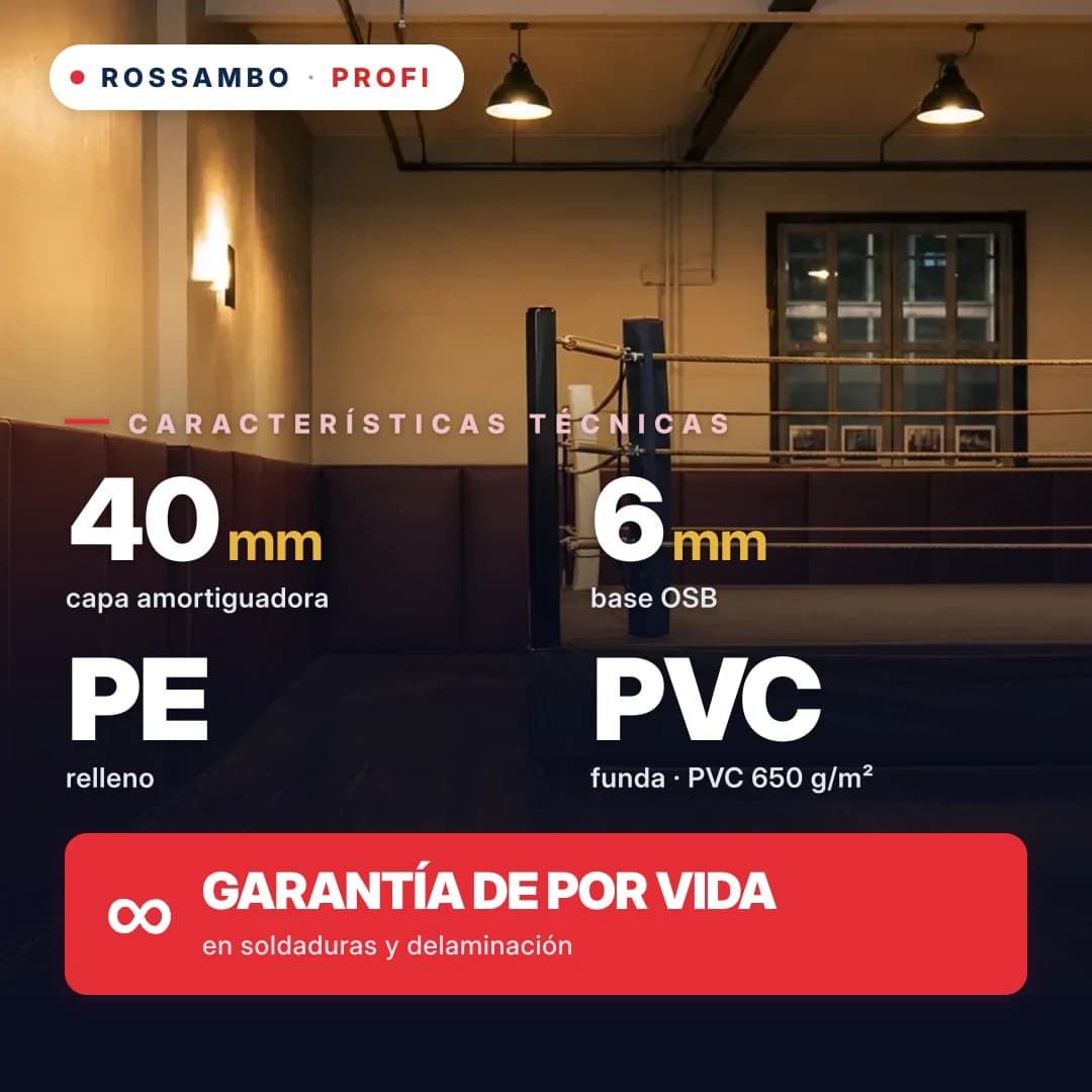 Protector de pared PROFI perforado, OSB 6 mm + manta de espuma de PE + lona de PVC 650 g/m², 40 mm