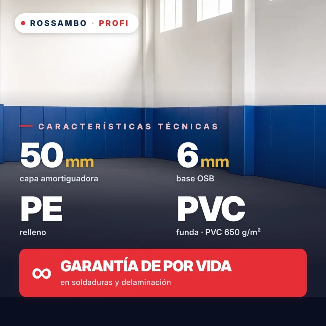Protector de pared PROFI perforado, OSB 6 mm + manta de espuma de PE + lona de PVC 650 g/m², 50 mm