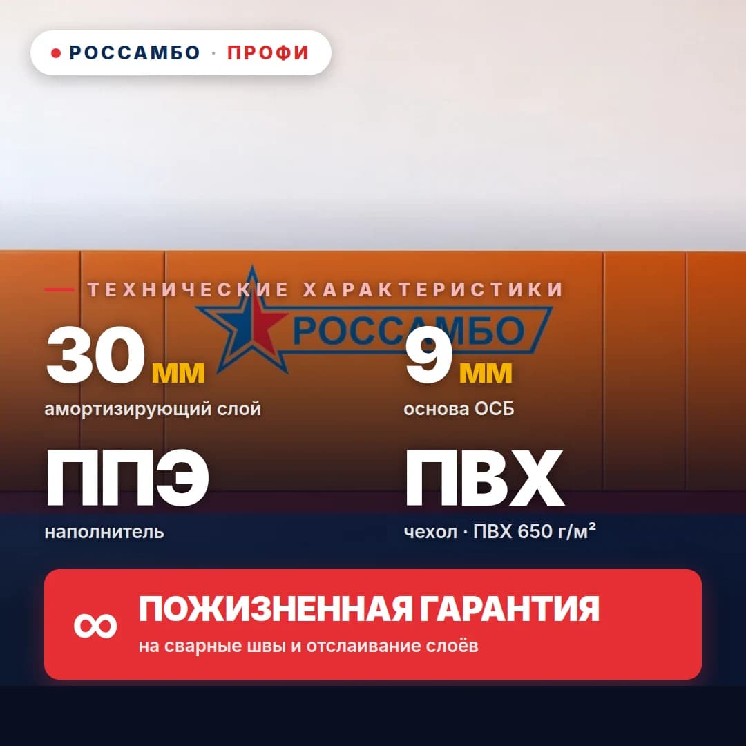 Стеновой протектор ПРОФИ, ОСБ 9 мм + мат ППЭ + ПВХ ткань 650 г/м², 30 мм