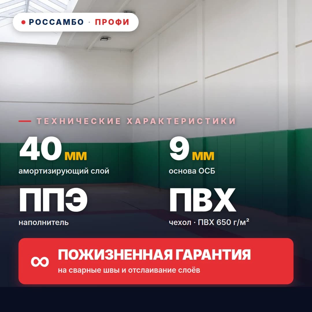 Стеновой протектор ПРОФИ с перфорацией, ОСБ 9 мм + мат ППЭ + ПВХ ткань 650 г/м², 40 мм