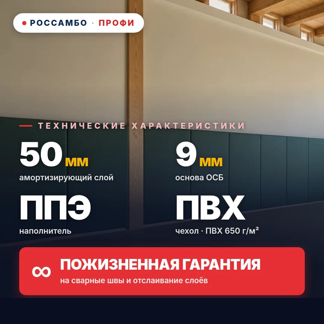 Стеновой протектор ПРОФИ с перфорацией, ОСБ 9 мм + мат ППЭ + ПВХ ткань 650 г/м², 50 мм