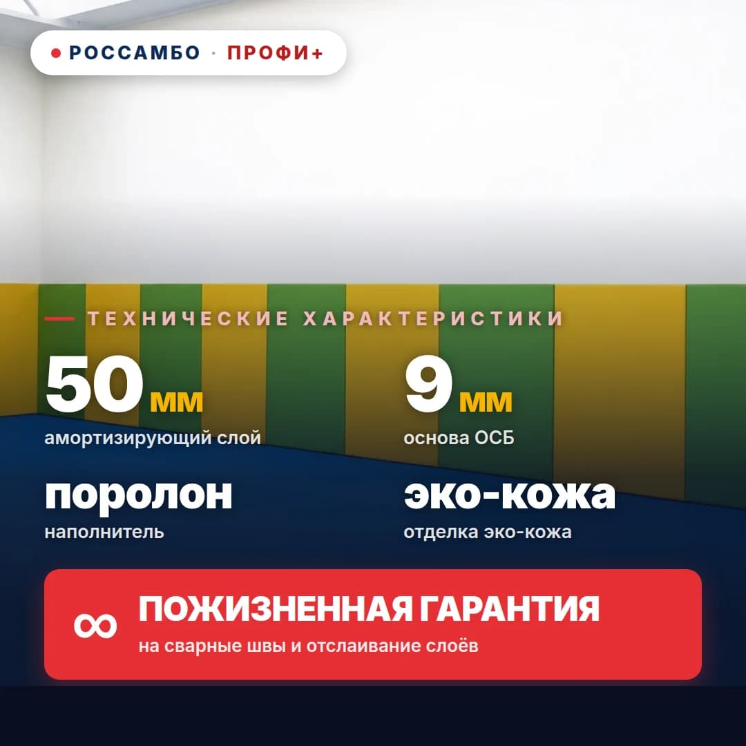 Стеновой протектор ПРОФИ+, ОСБ 9 мм + поролон + эко-кожа, 50 мм