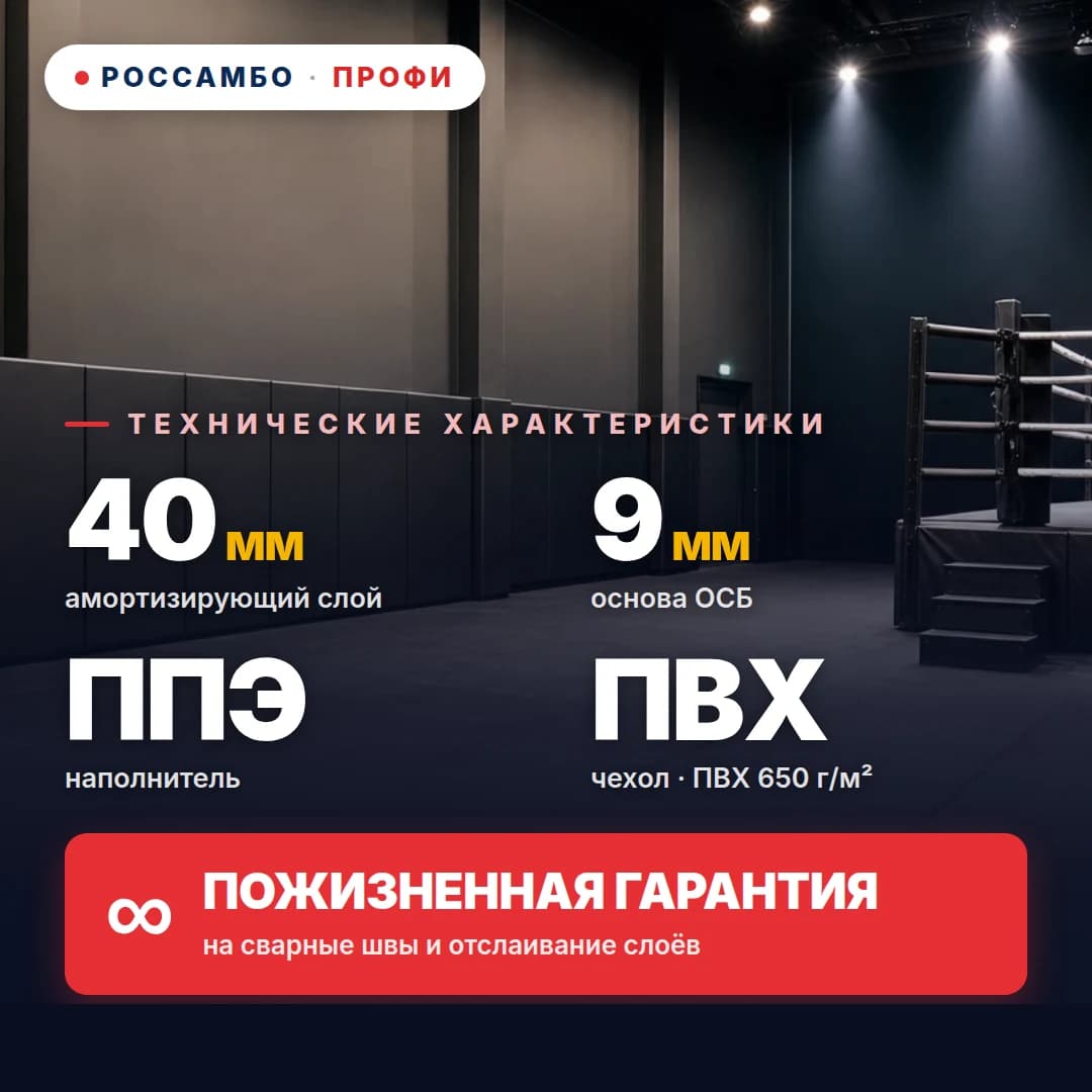 Стеновой протектор ПРОФИ готовое решение, ОСБ 9 мм + мат ППЭ + ПВХ ткань 650 г/м², 40 мм