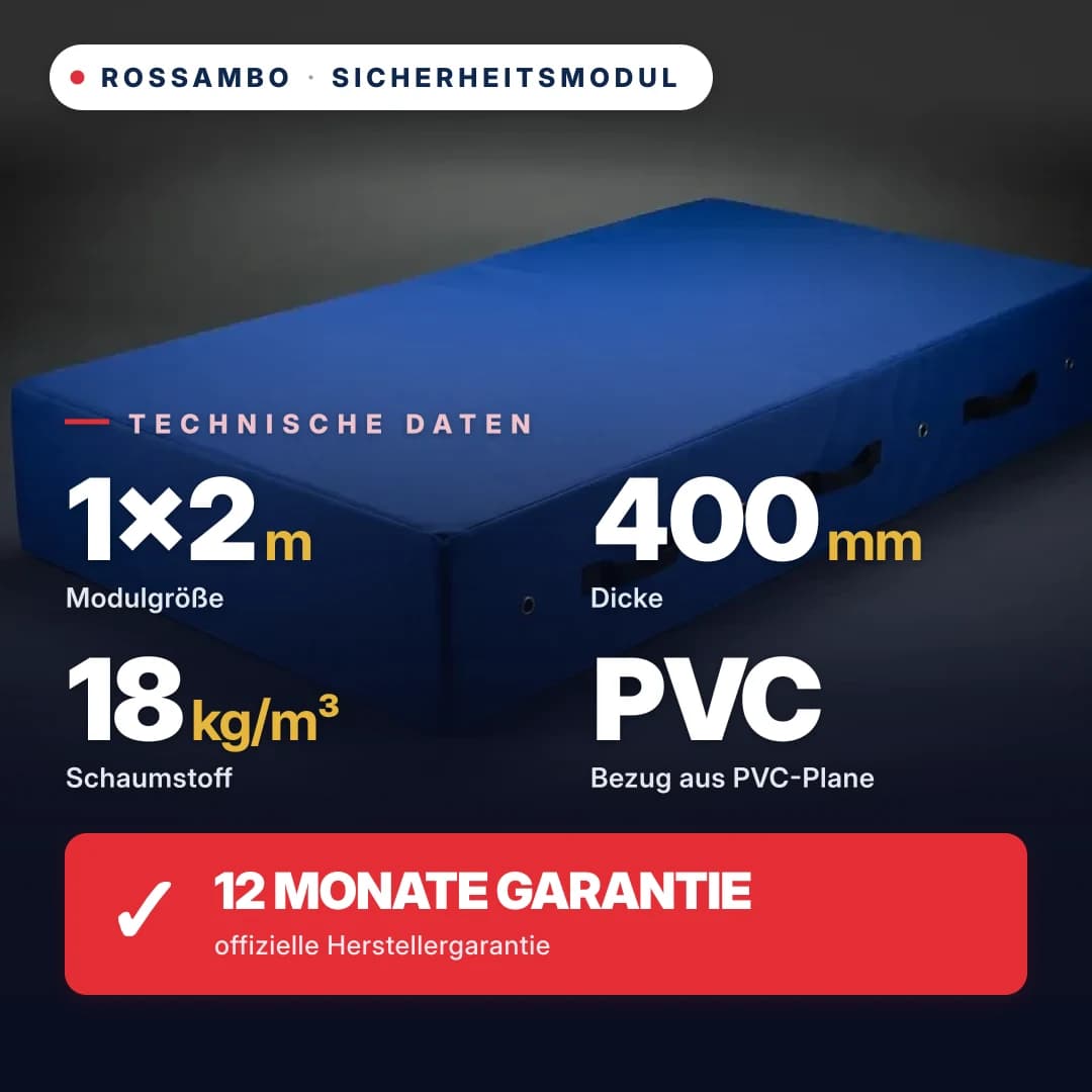 Sicherheits-Schaumstoffmodul Schaumstoff 18 kg/m³, Oxford-Bezug, 1×2×0,4 m