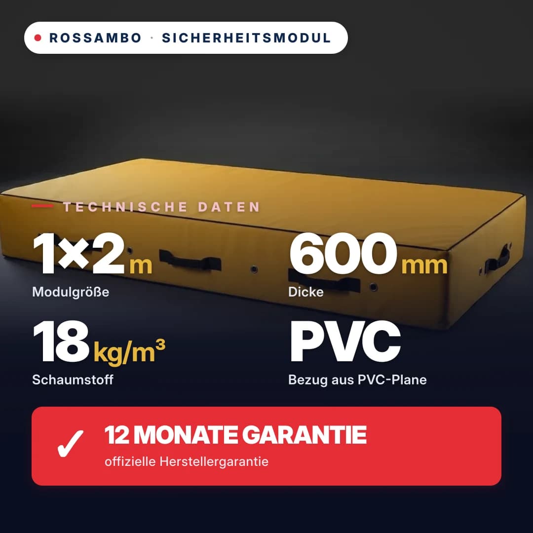 Sicherheits-Schaumstoffmodul, Schaumstoff 18 kg/m³, Oxford-Bezug, 1×2×0,6 m