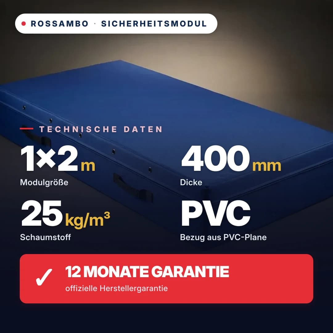 Sicherheits-Schaumstoffmodul, Schaumstoff 25 kg/m³, Oxford-Bezug, 1×2×0,4 m