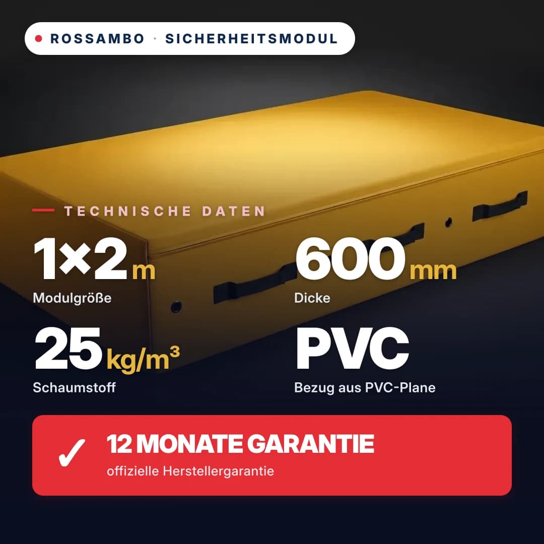 Sicherheits-Schaumstoffmodul, Schaumstoff 25 kg/m³, Oxford-Bezug, 1×2×0,6 m