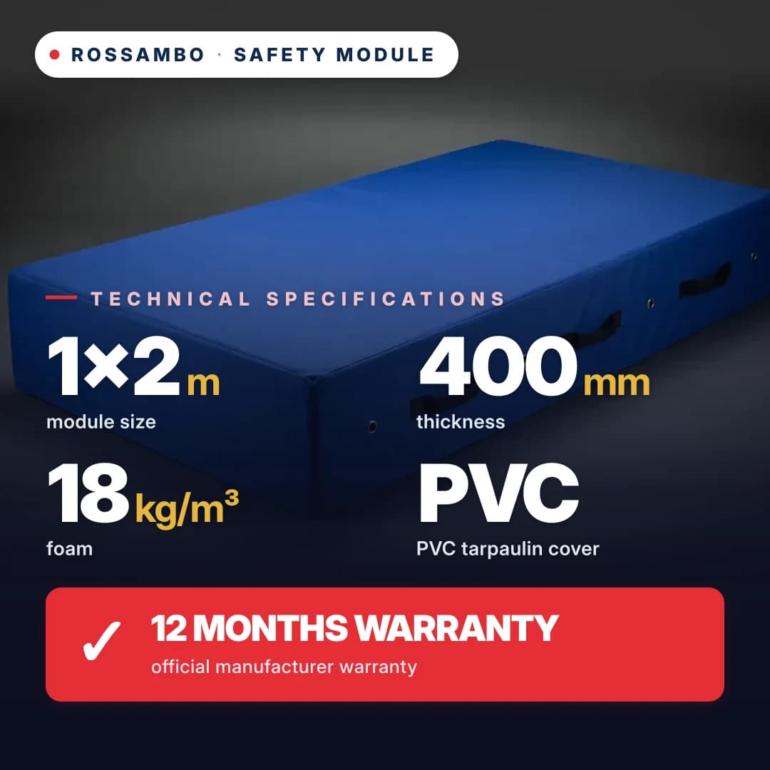 Safety foam module, 18 kg/m³ foam, Oxford cover, 1×2×0.4 m