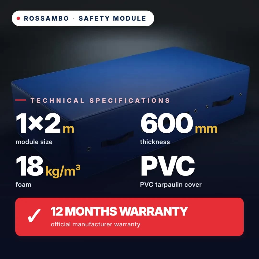 Safety foam module, 18 kg/m³ foam, eco-leather cover, 1×2×0.6 m