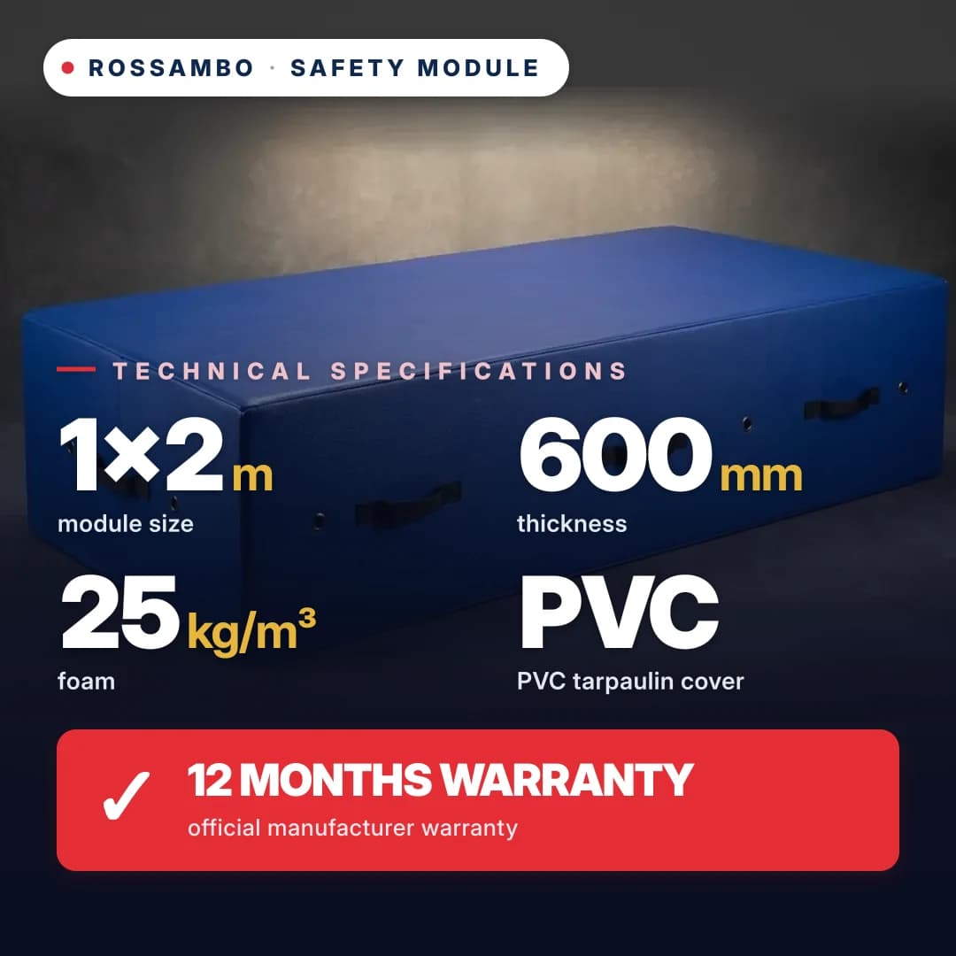 Safety foam module, 25 kg/m³ foam, eco-leather cover, 1×2×0.6 m