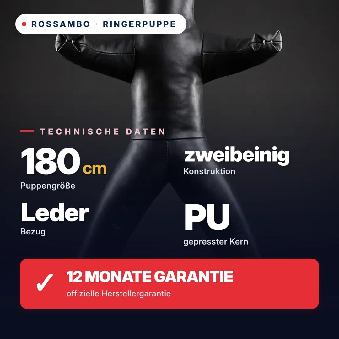 Ringerdummy zweibeinig, Leder, 180 cm