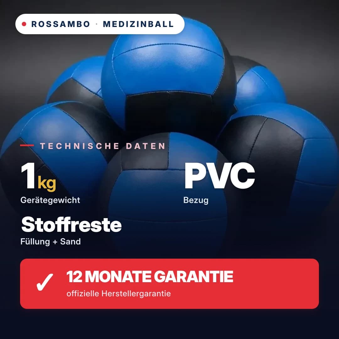 Medizinball, PVC-Plane, 1 kg