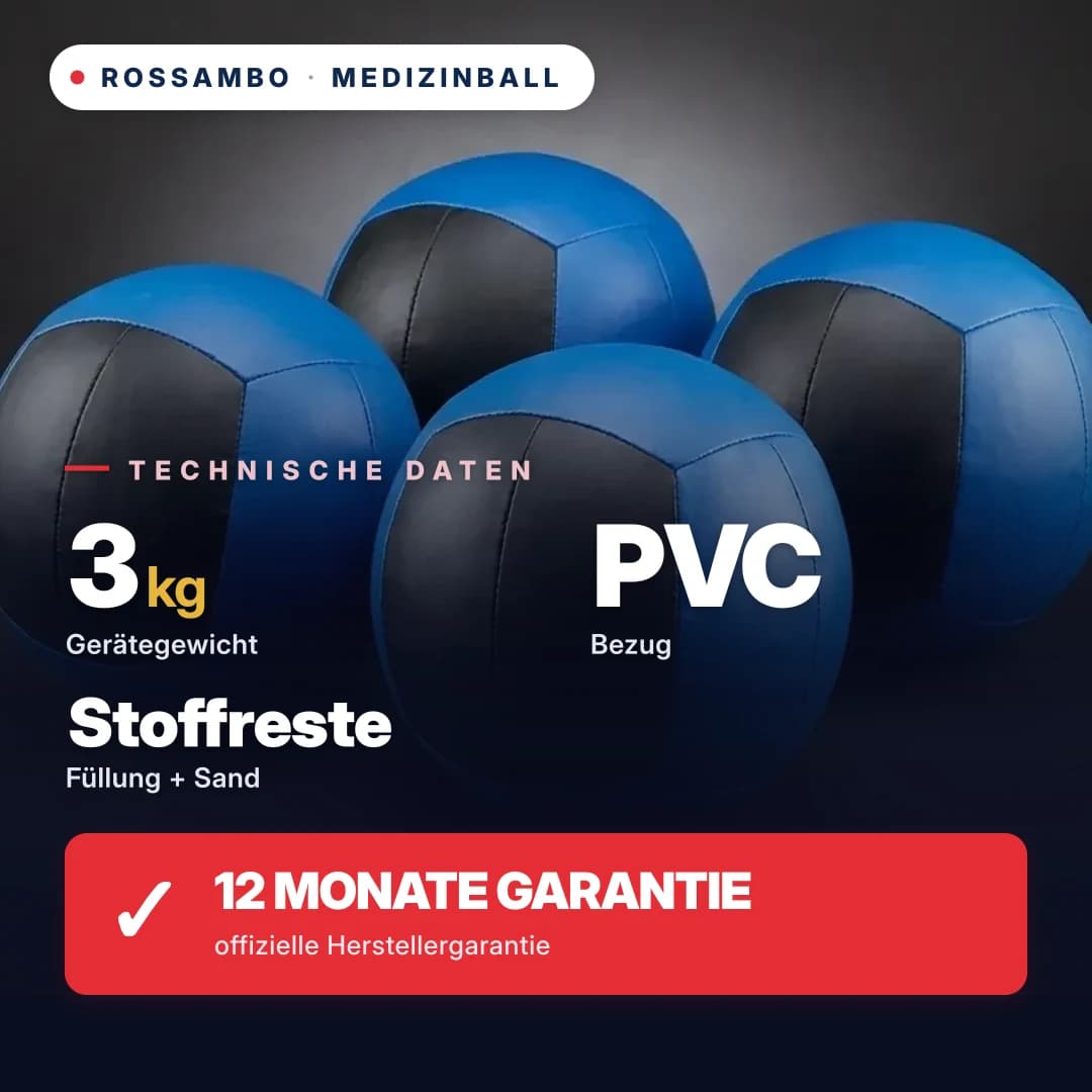 Medizinball, PVC-Plane, 3 kg