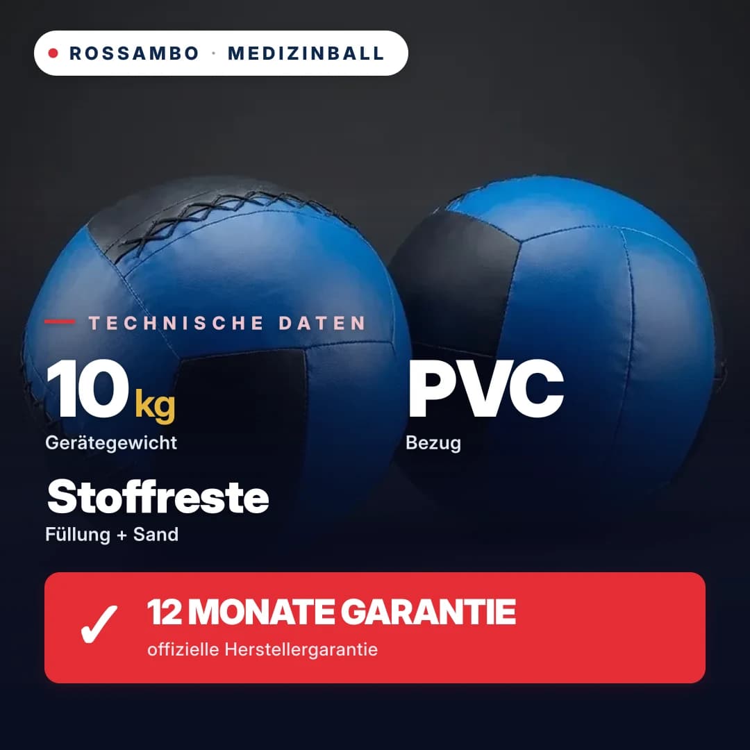 Medizinball, PVC-Plane, 10 kg