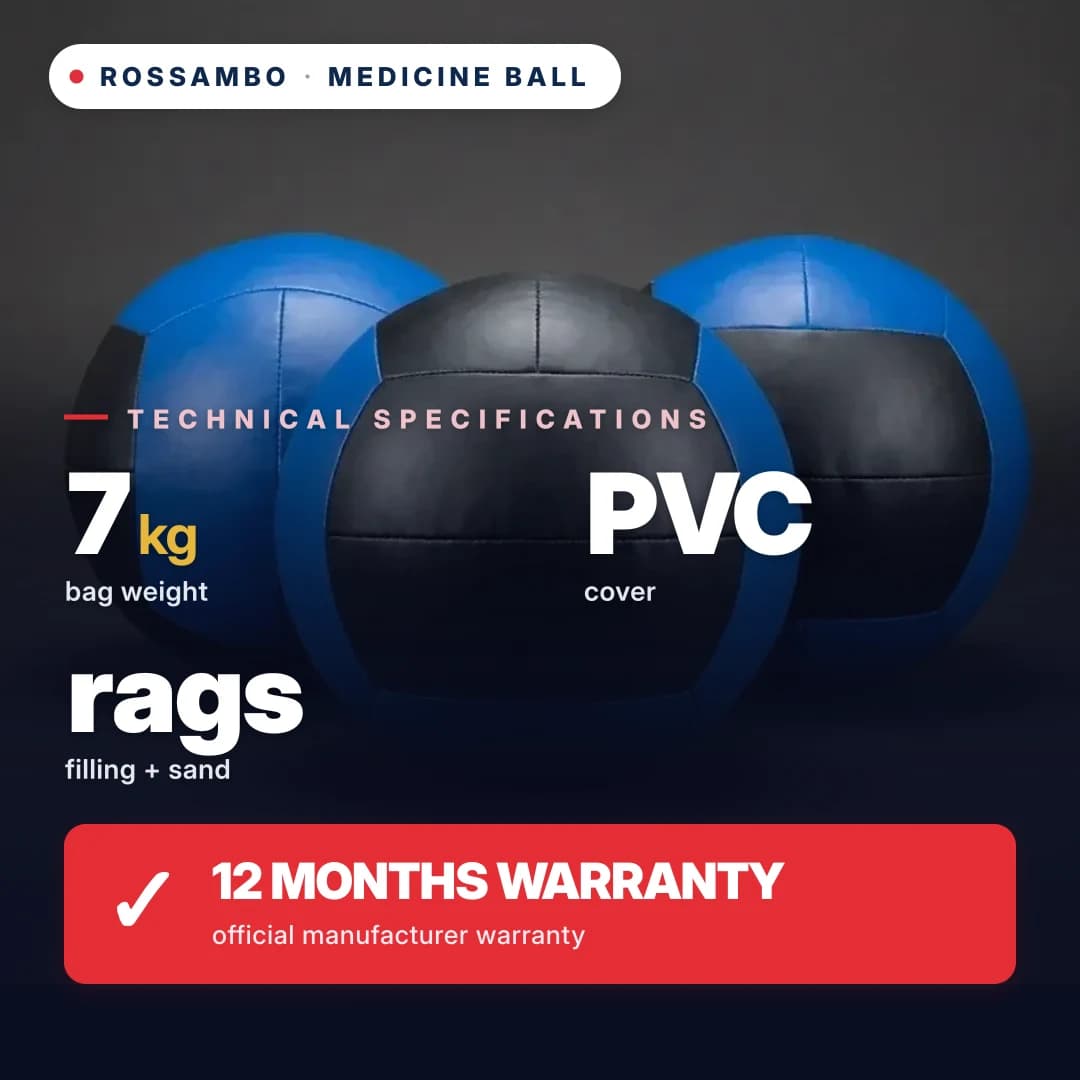 Medicine ball, PVC tarpaulin, 7 kg