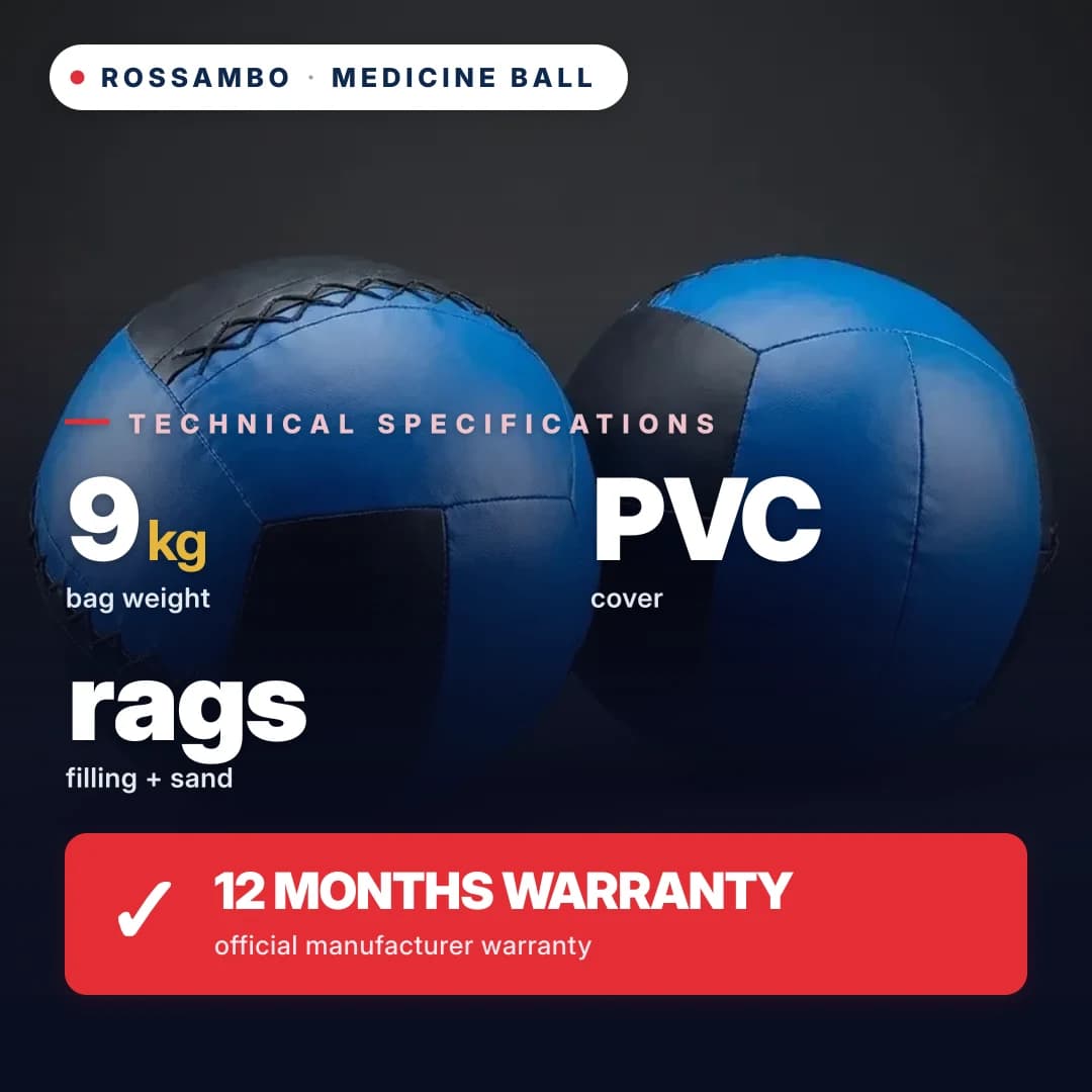 Medicine ball, PVC tarpaulin, 9 kg
