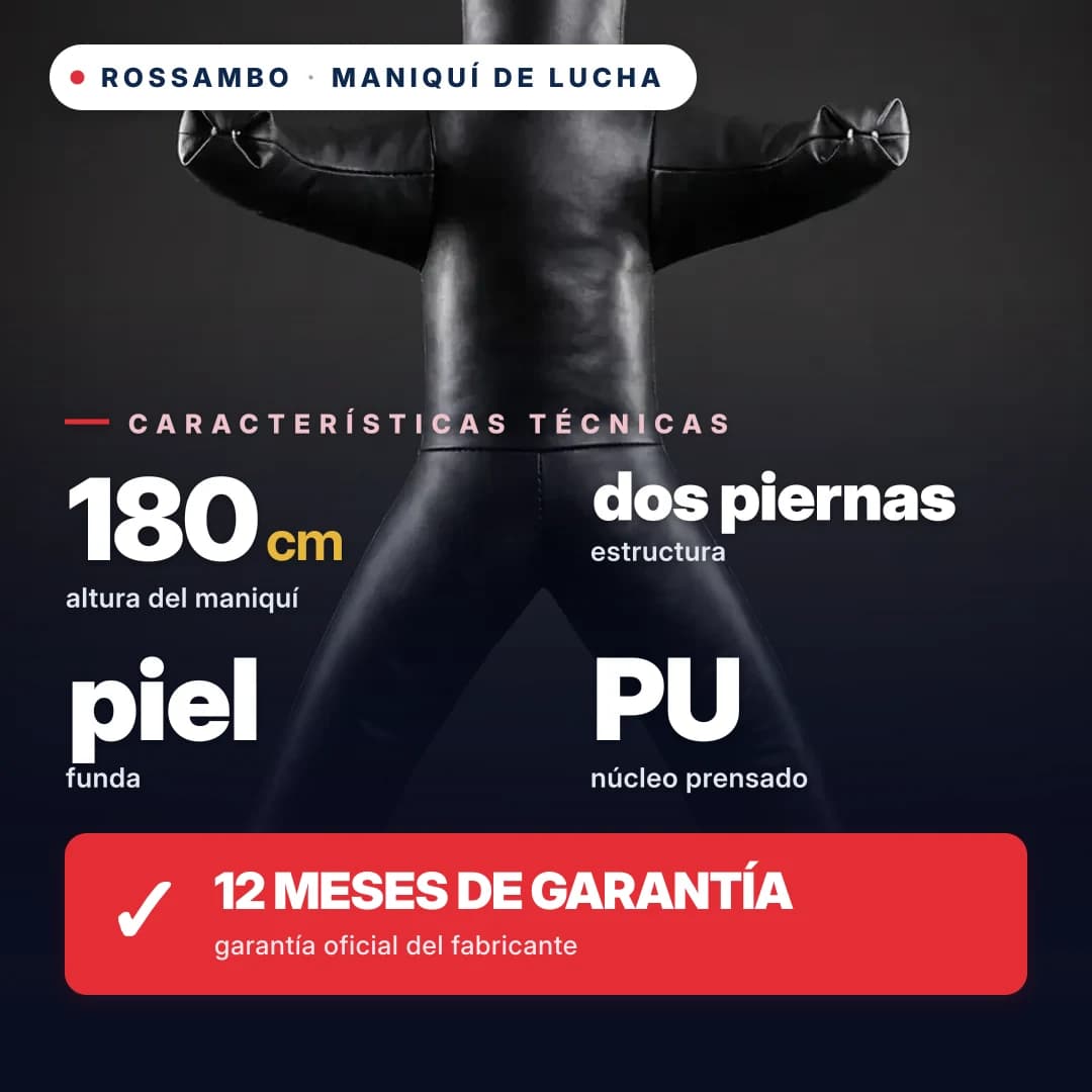 Maniquí de lucha de 2 piernas, cuero, 180 cm