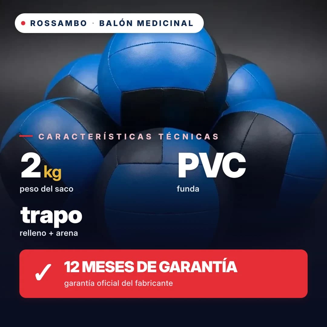Balón medicinal, lona de PVC, 2 kg