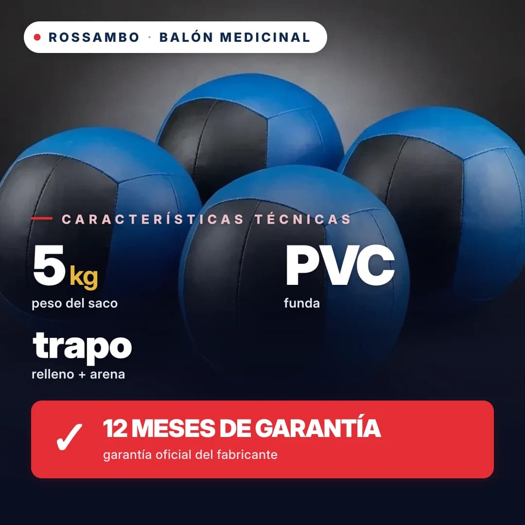 Balón medicinal, lona de PVC, 5 kg